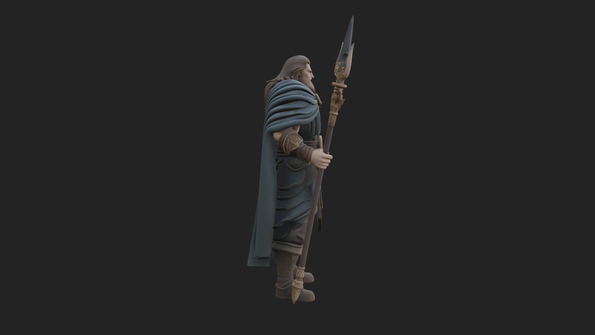 Odin with Spear Statue Design 15 3D Print Model 3D Model