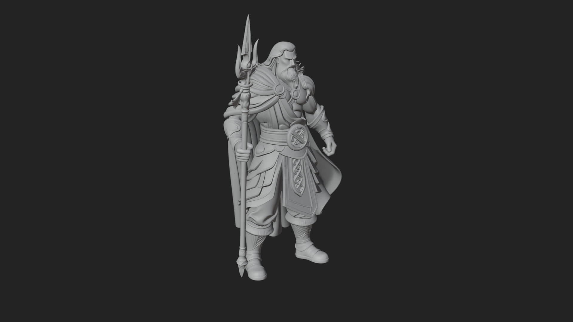 Odin with Spear Statue Design 15 3D Print Model 3D Model