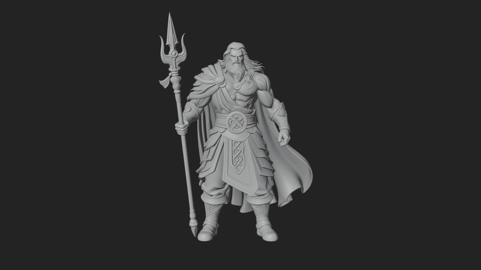 Odin with Spear Statue Design 15 3D Print Model 3D Model