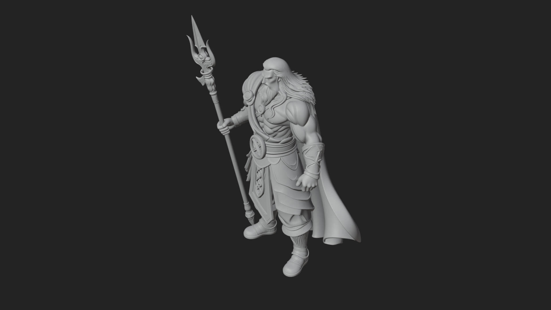Odin with Spear Statue Design 15 3D Print Model 3D Model