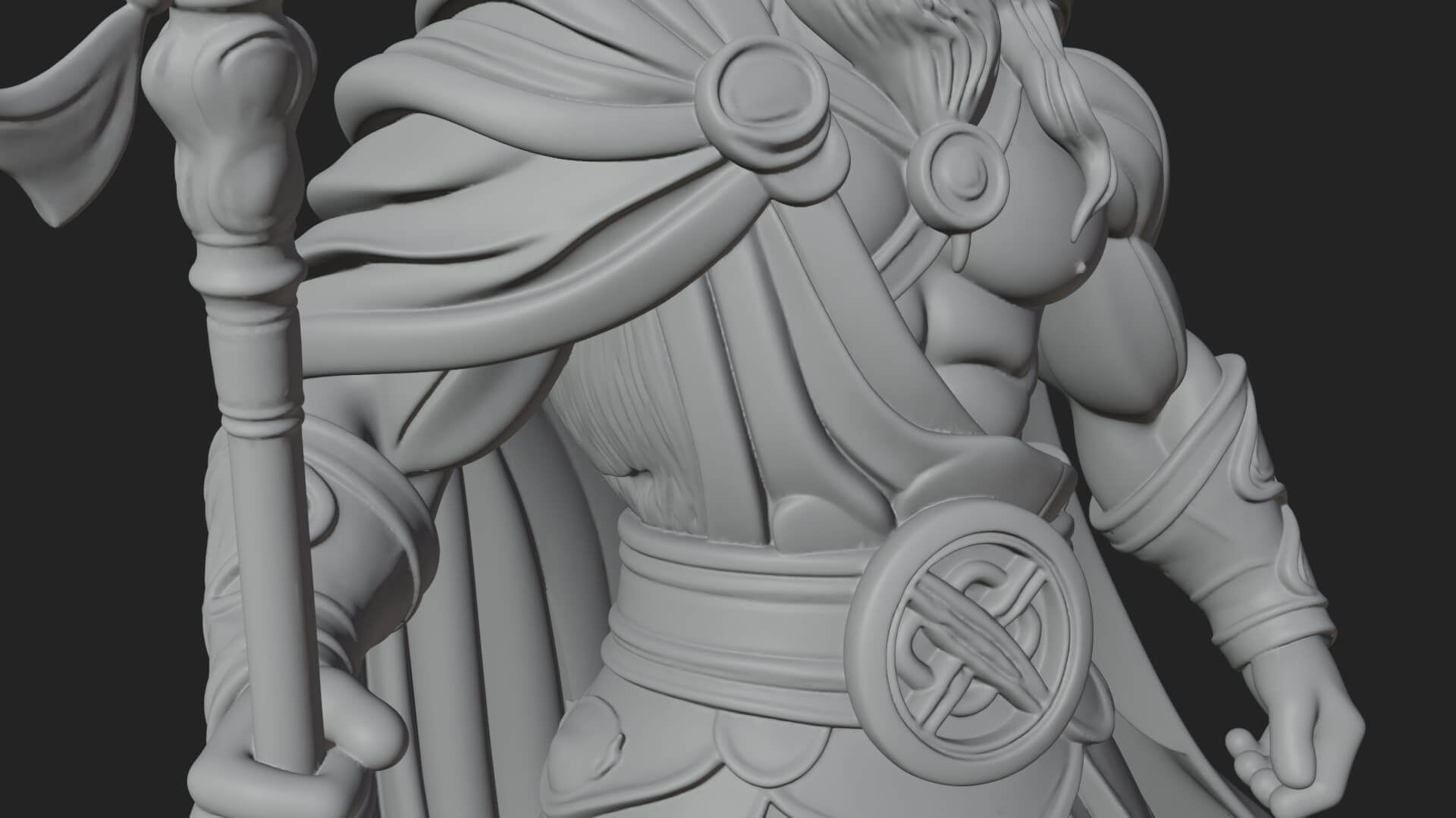 Odin with Spear Statue Design 15 3D Print Model 3D Model