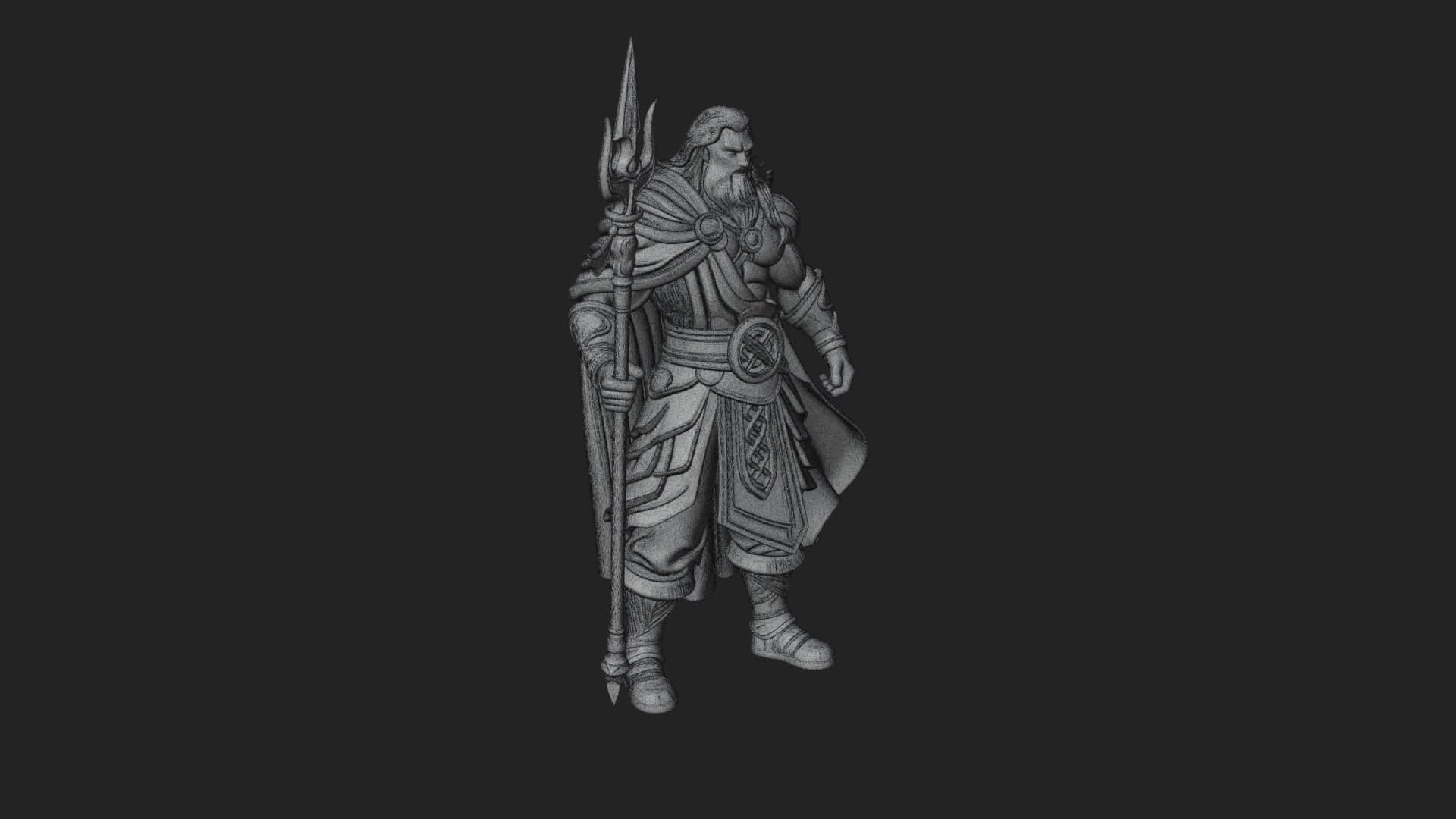 Odin with Spear Statue Design 15 3D Print Model 3D Model
