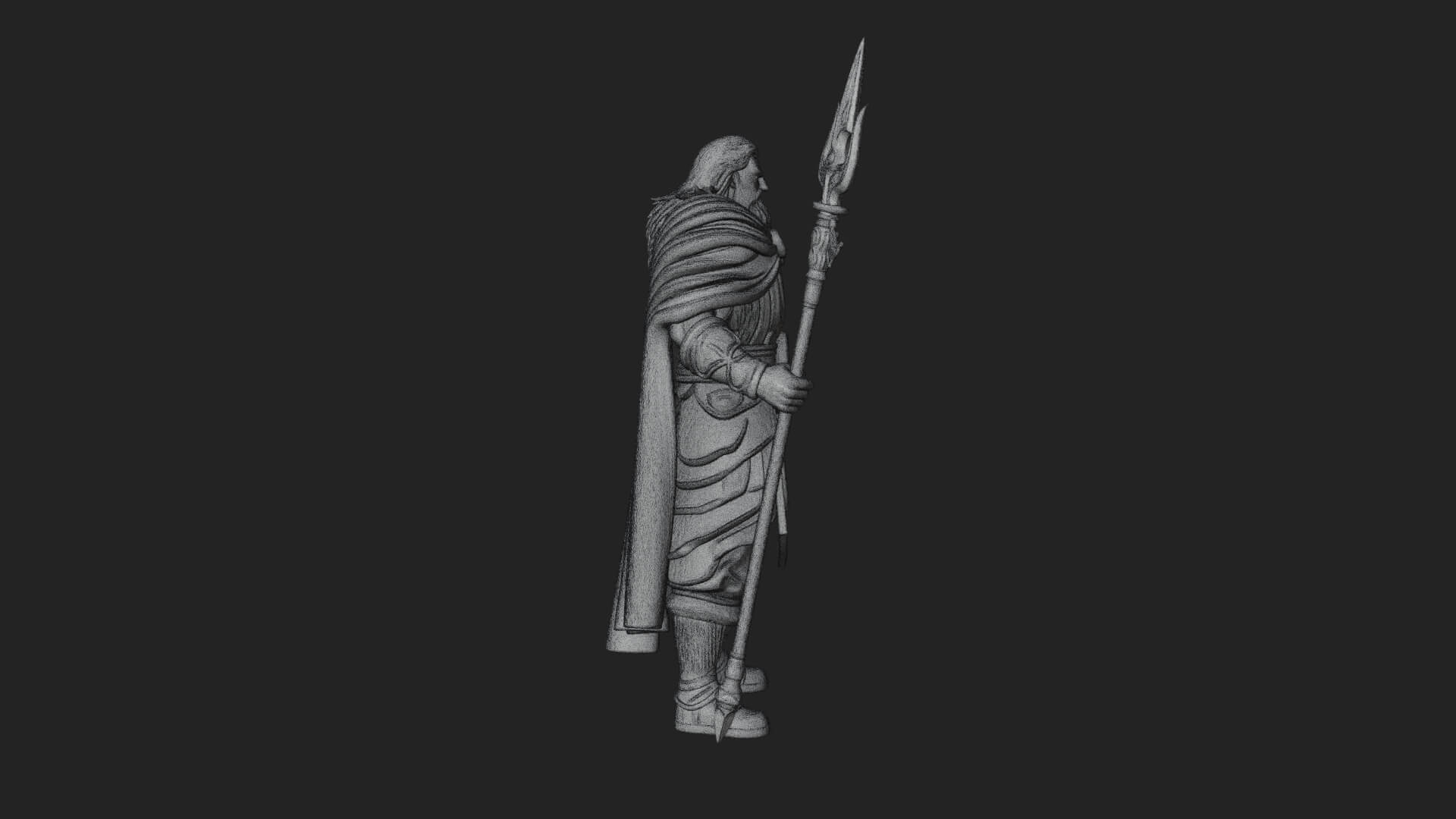 Odin with Spear Statue Design 15 3D Print Model 3D Model