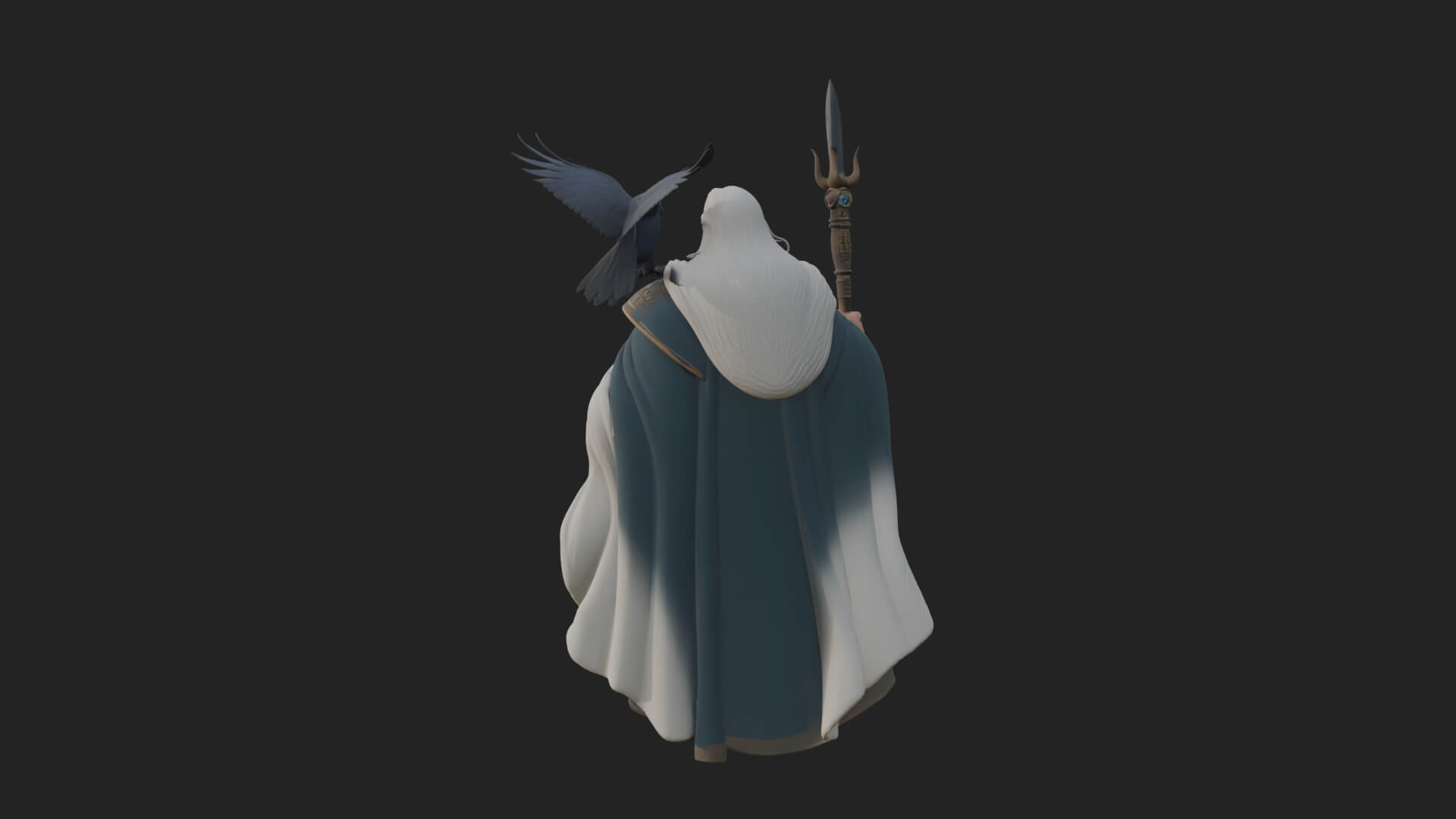 Odin with Spear Statue Design 16 3D Print Model 3D Model