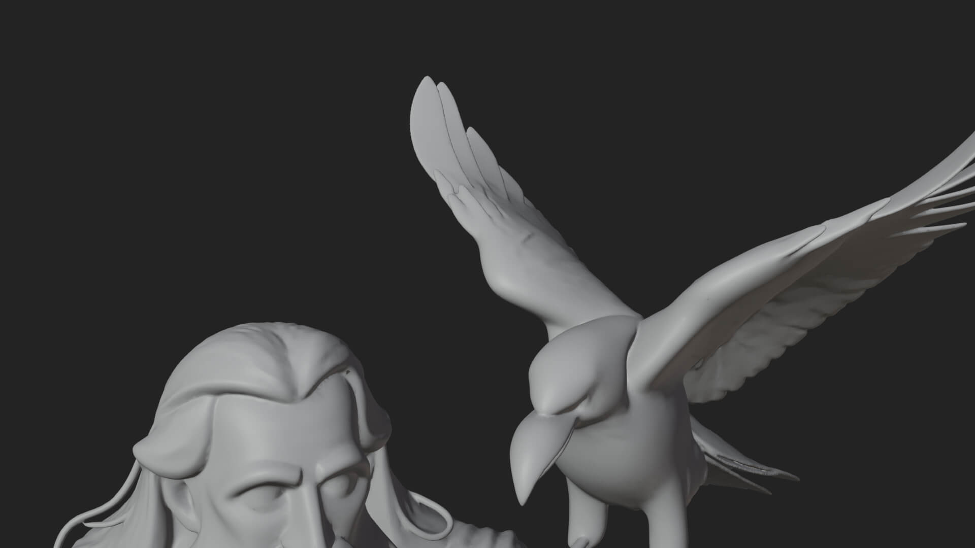 Odin with Spear Statue Design 16 3D Print Model 3D Model