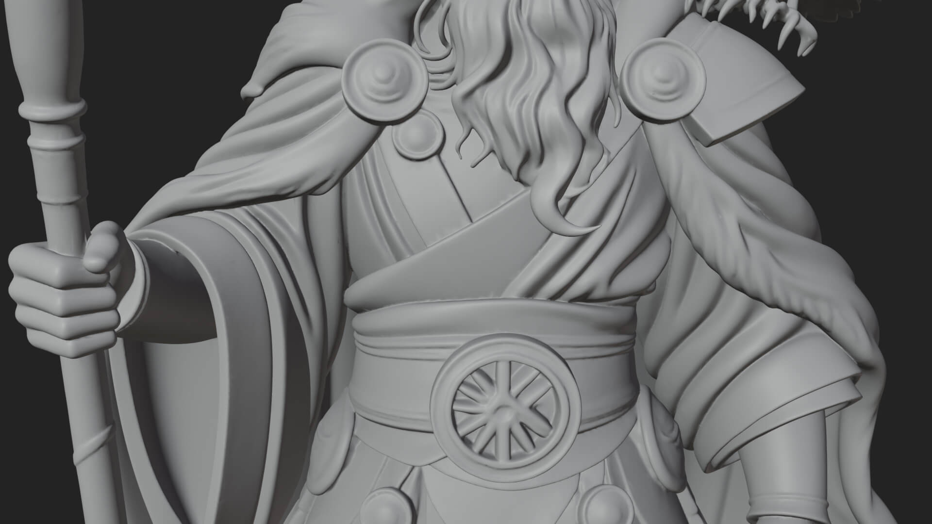 Odin with Spear Statue Design 16 3D Print Model 3D Model