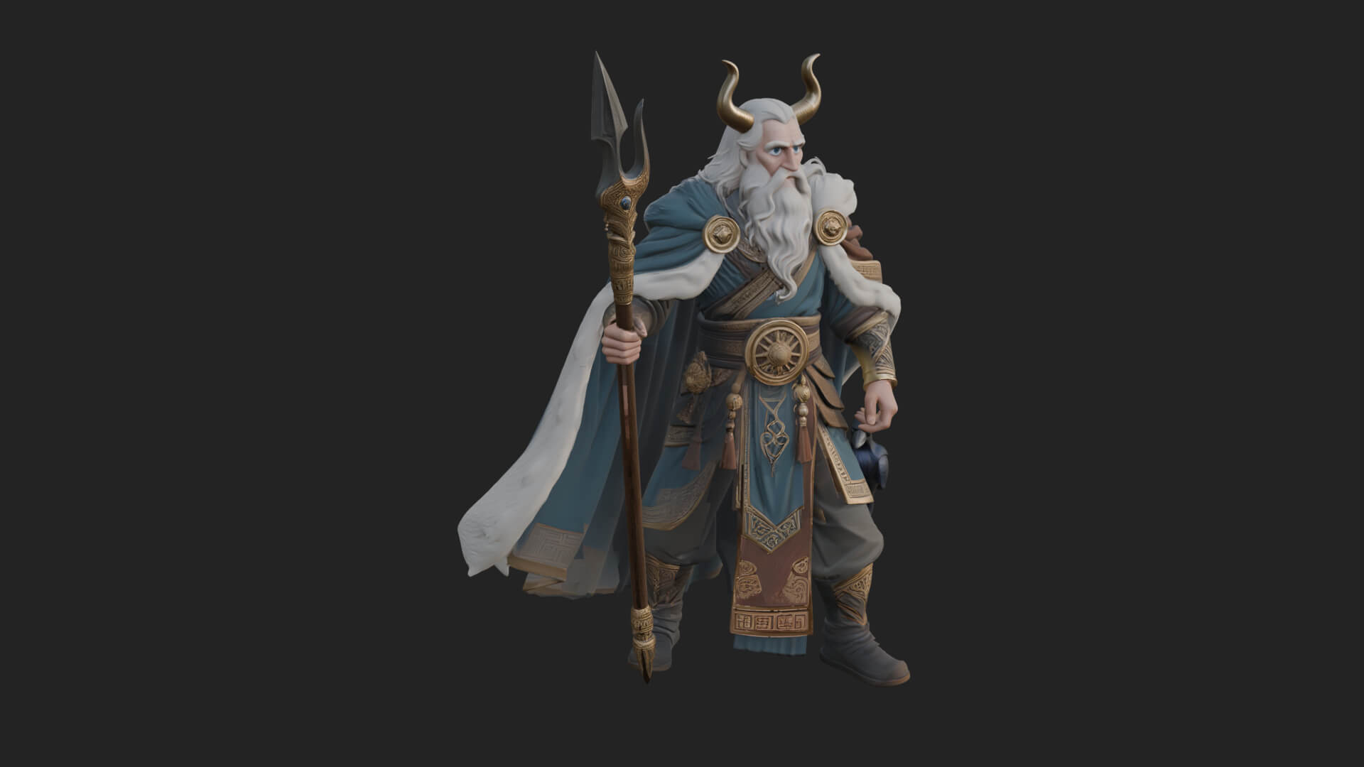 Odin with Spear Statue Design 17 3D Print Model 3D Model