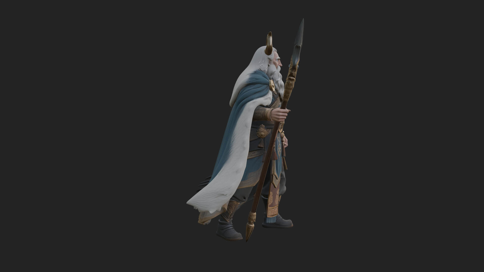 Odin with Spear Statue Design 17 3D Print Model 3D Model