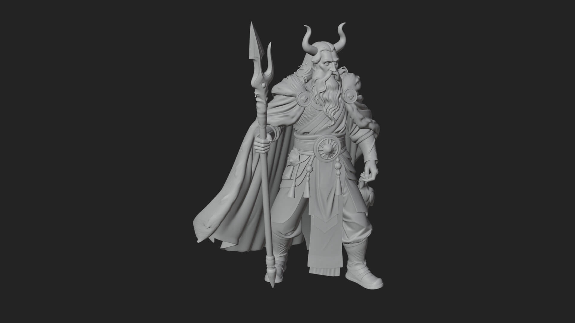 Odin with Spear Statue Design 17 3D Print Model 3D Model