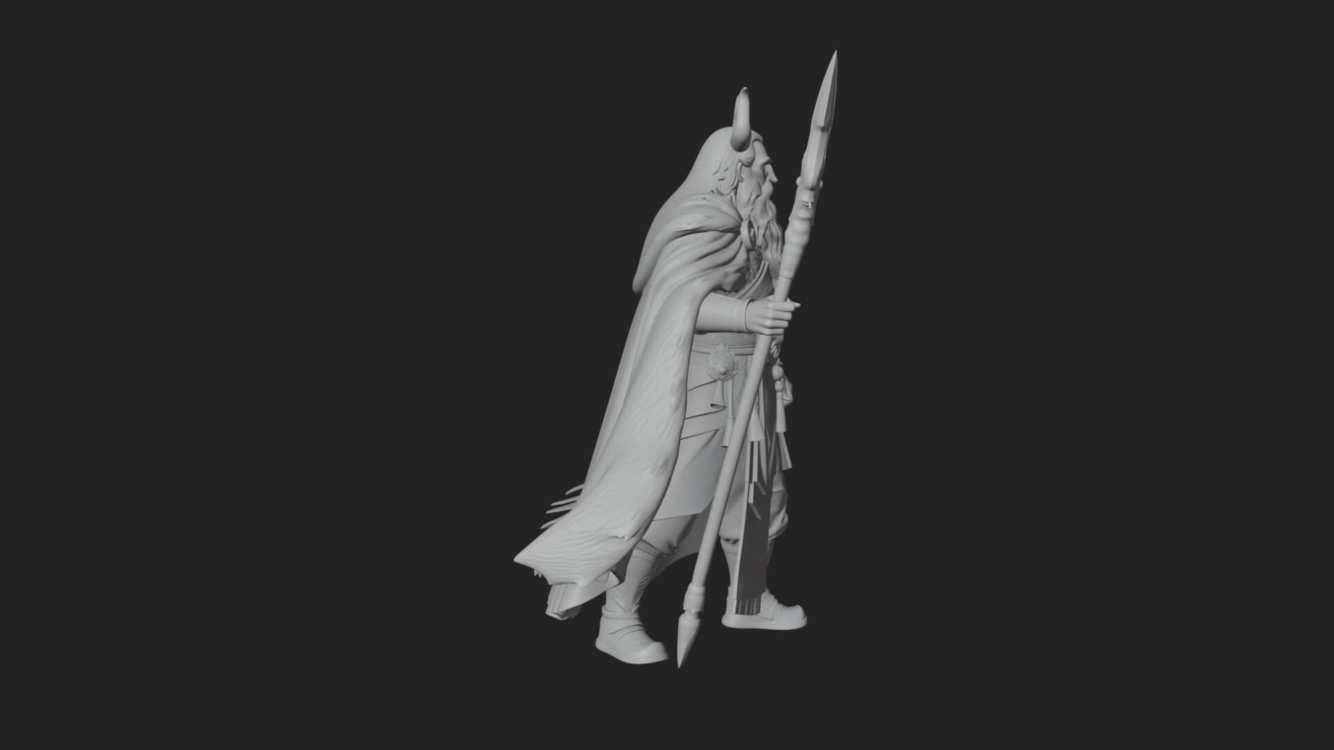 Odin with Spear Statue Design 17 3D Print Model 3D Model