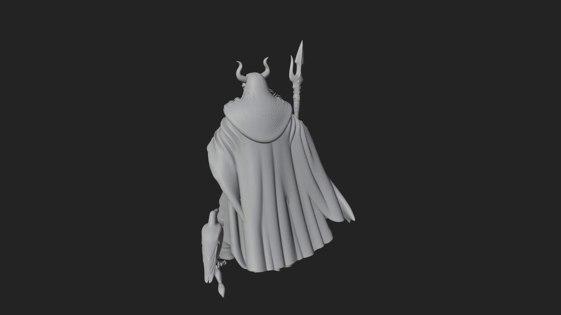 Odin with Spear Statue Design 17 3D Print Model 3D Model
