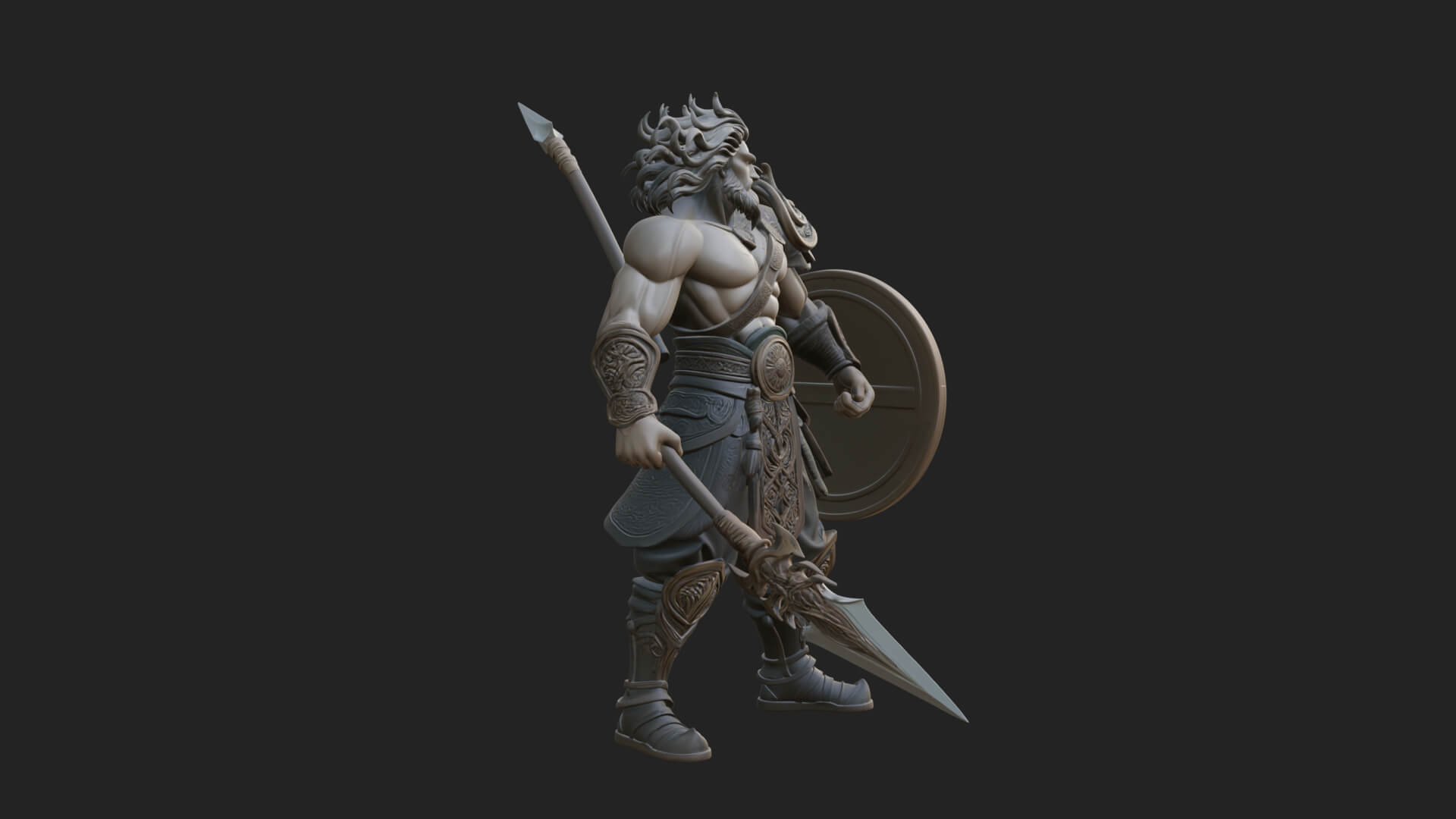 Odin with Spear Statue Design 18 3D Print Model 3D Model