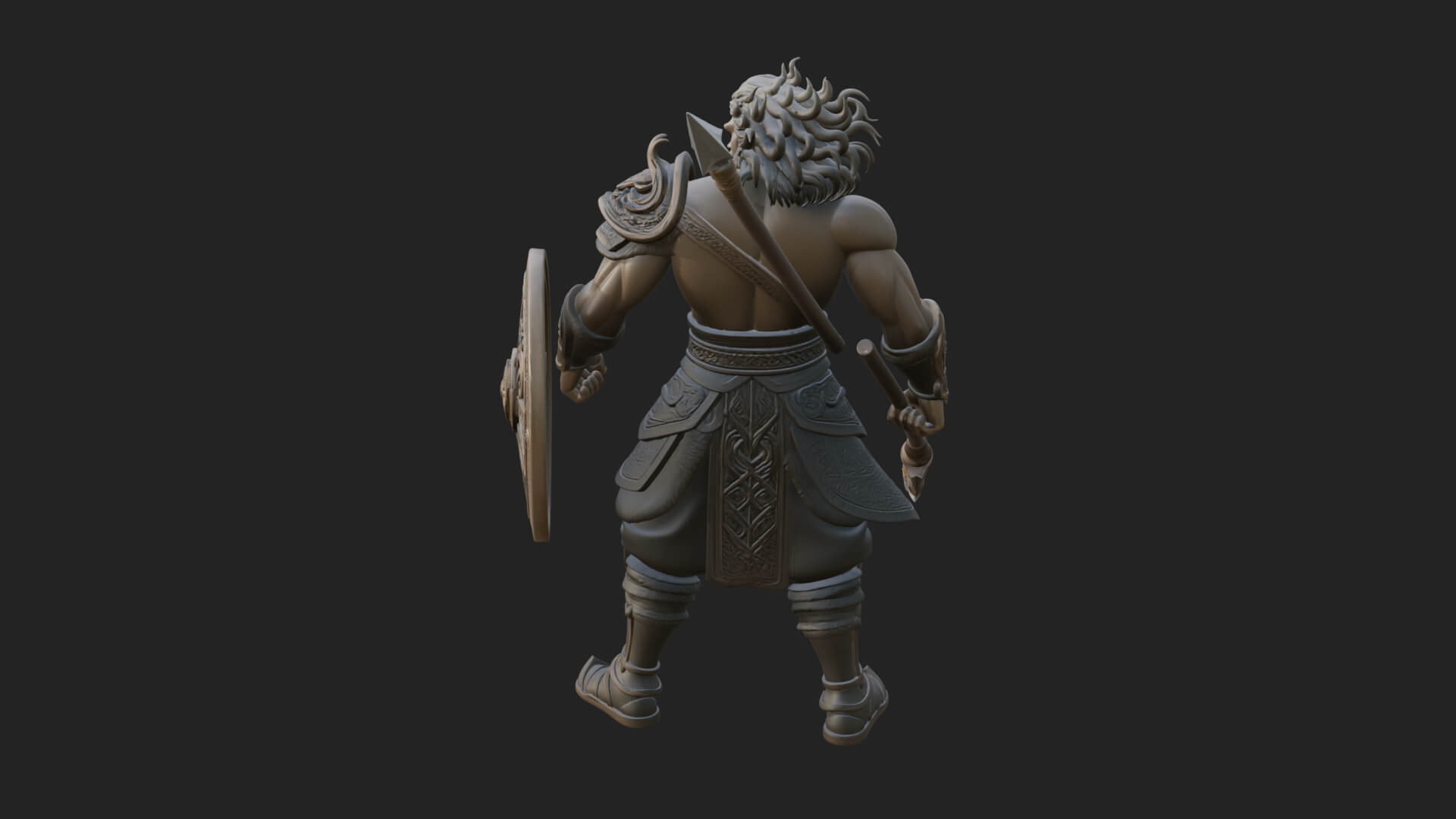 Odin with Spear Statue Design 18 3D Print Model 3D Model