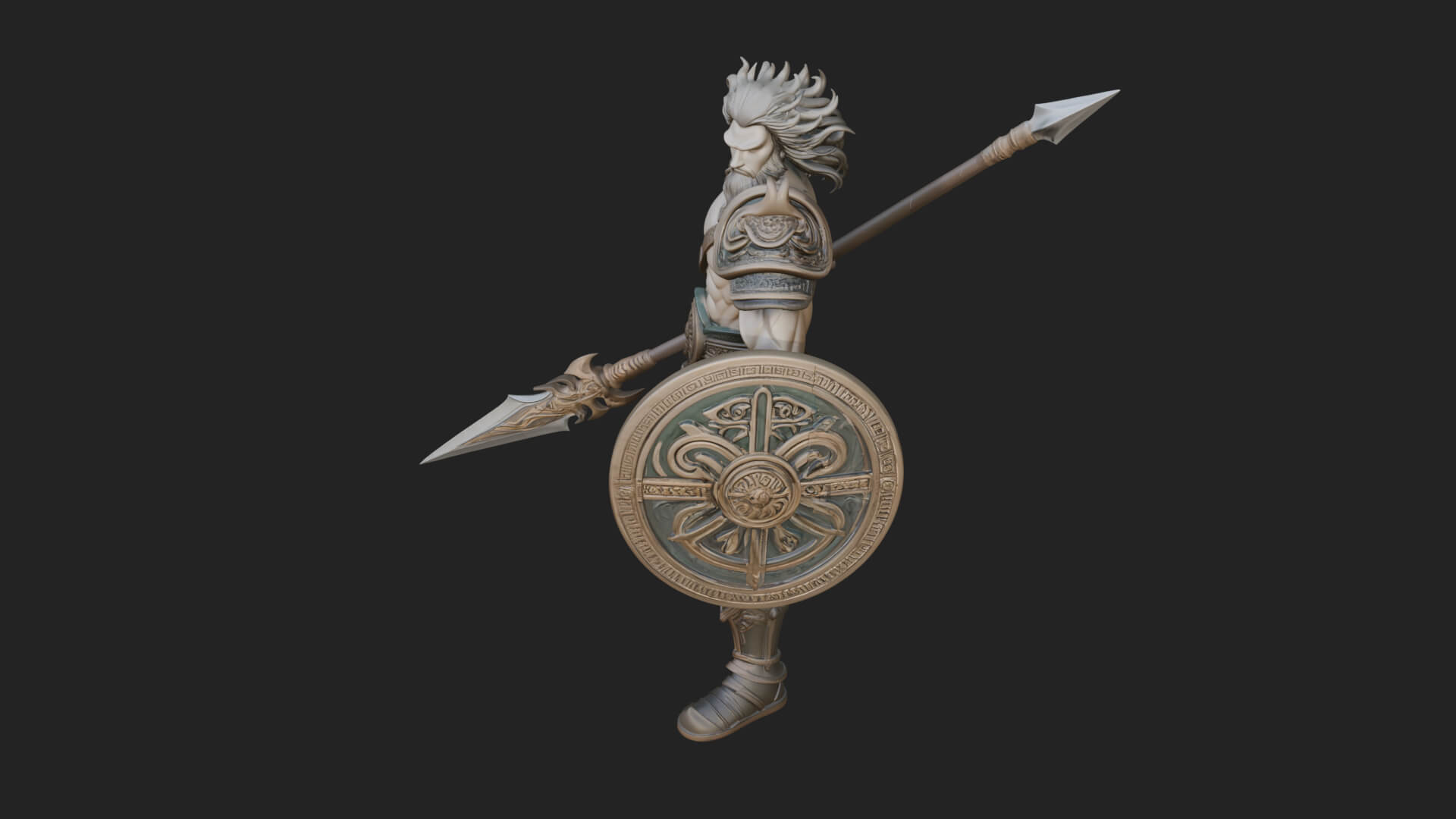 Odin with Spear Statue Design 18 3D Print Model 3D Model