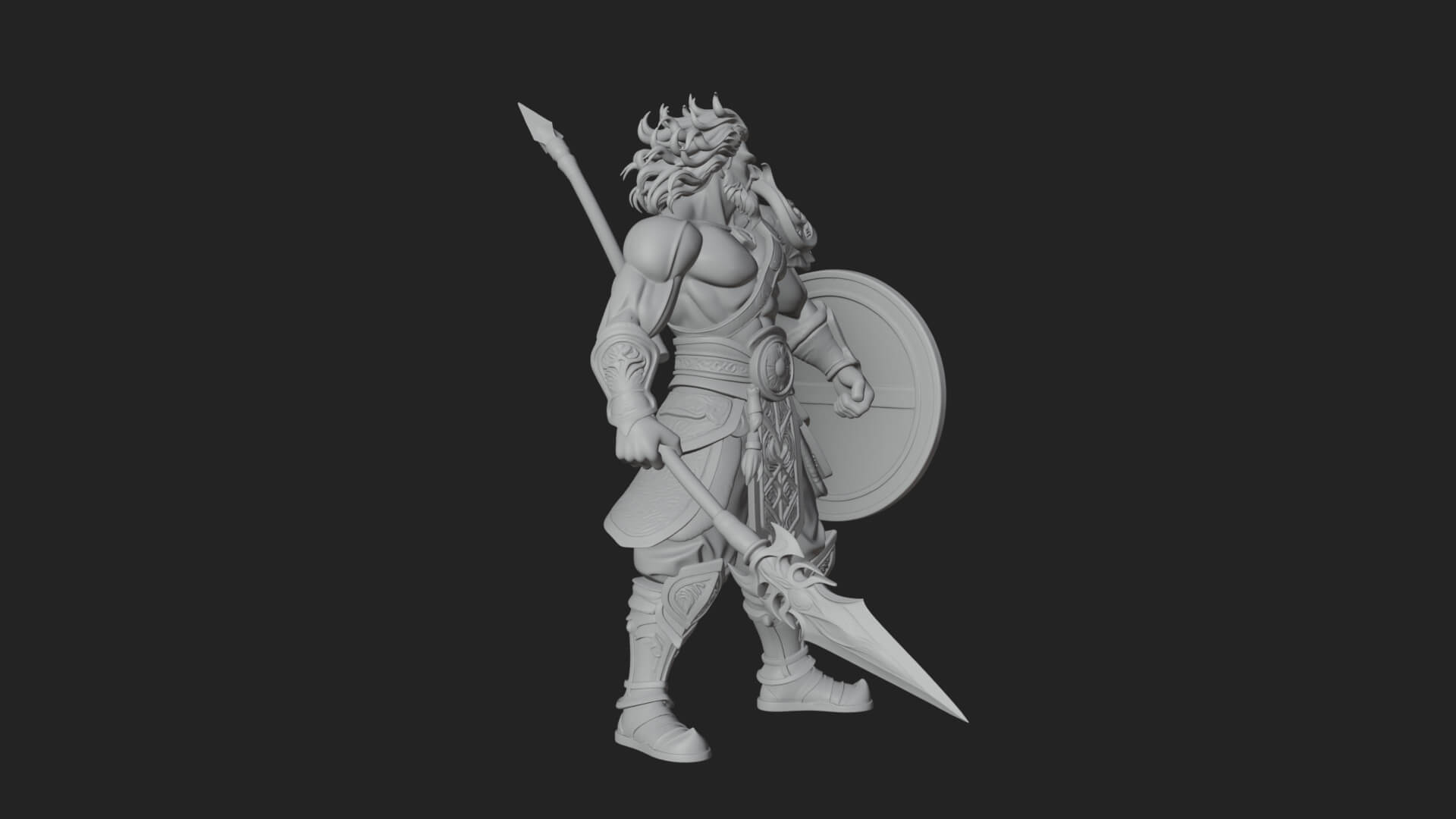 Odin with Spear Statue Design 18 3D Print Model 3D Model