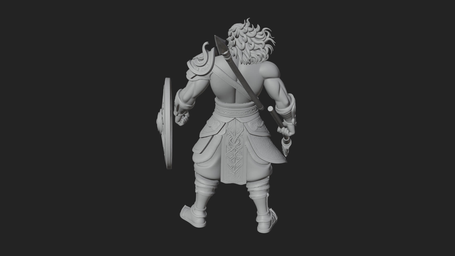 Odin with Spear Statue Design 18 3D Print Model 3D Model