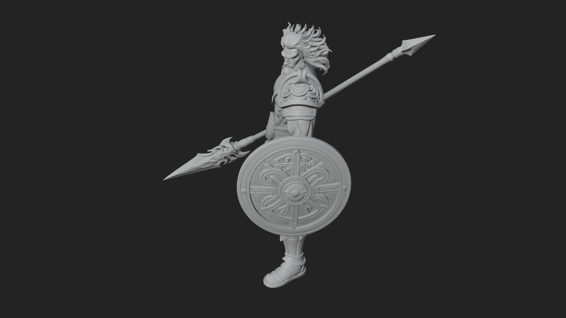 Odin with Spear Statue Design 18 3D Print Model 3D Model