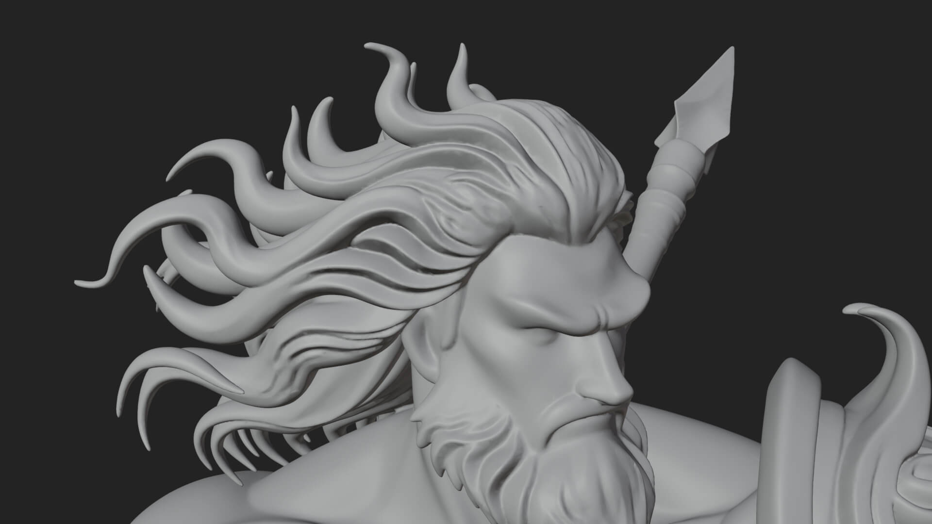 Odin with Spear Statue Design 18 3D Print Model 3D Model