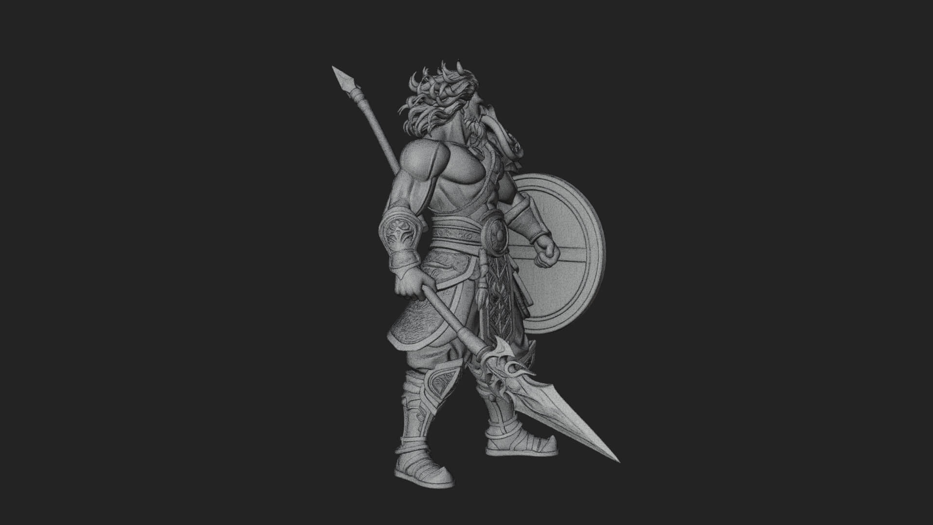 Odin with Spear Statue Design 18 3D Print Model 3D Model