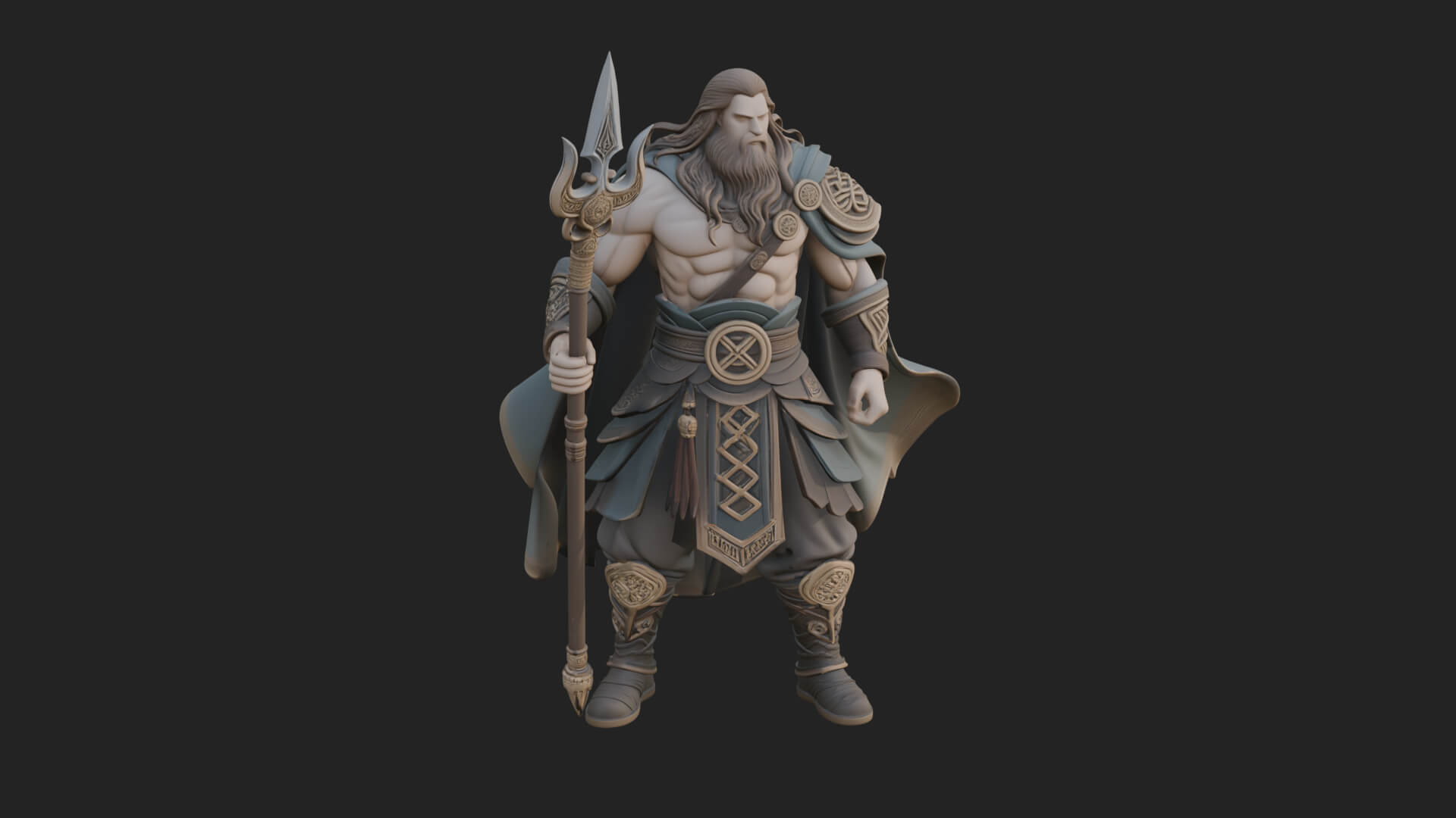 Odin with Spear Statue Design 19 3D Print Model 3D Model
