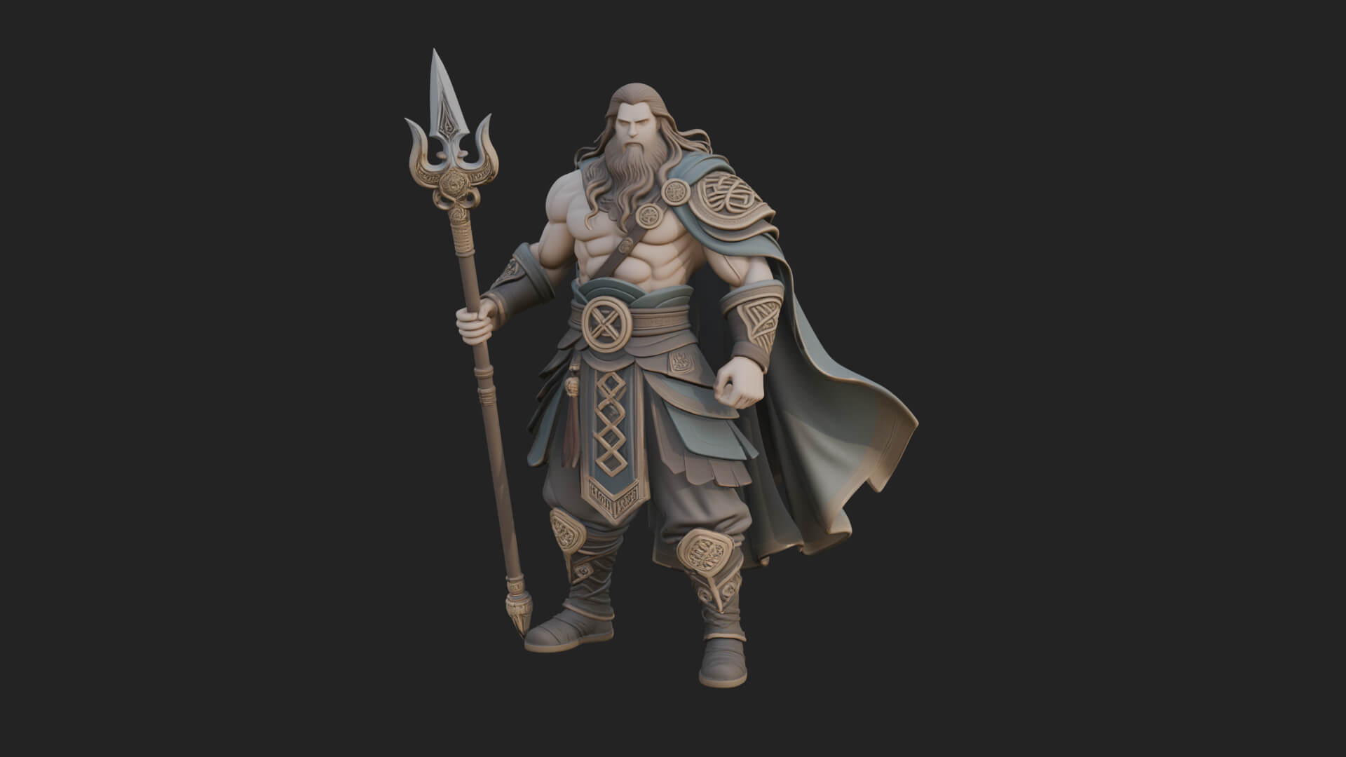 Odin with Spear Statue Design 19 3D Print Model 3D Model