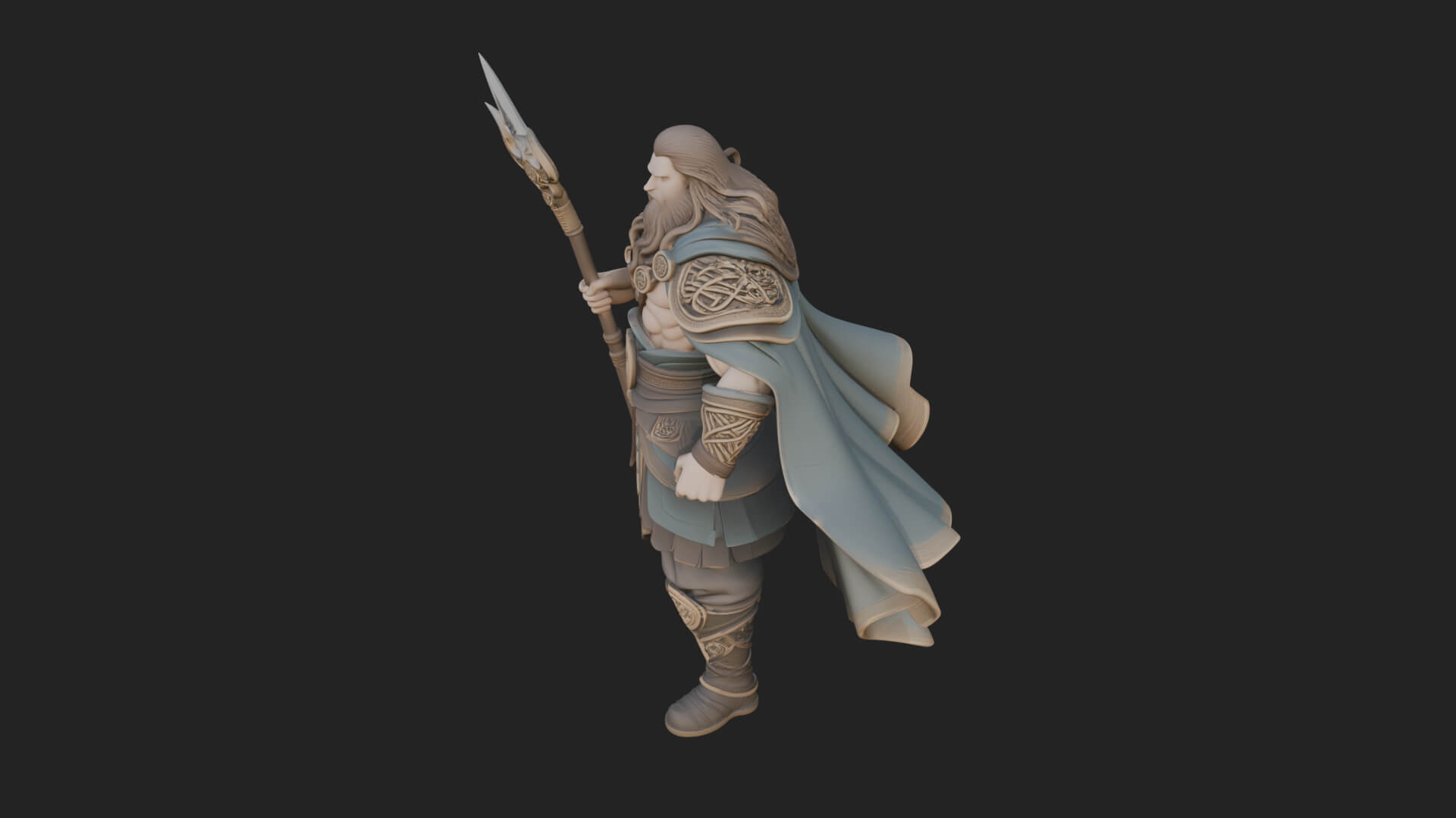 Odin with Spear Statue Design 19 3D Print Model 3D Model