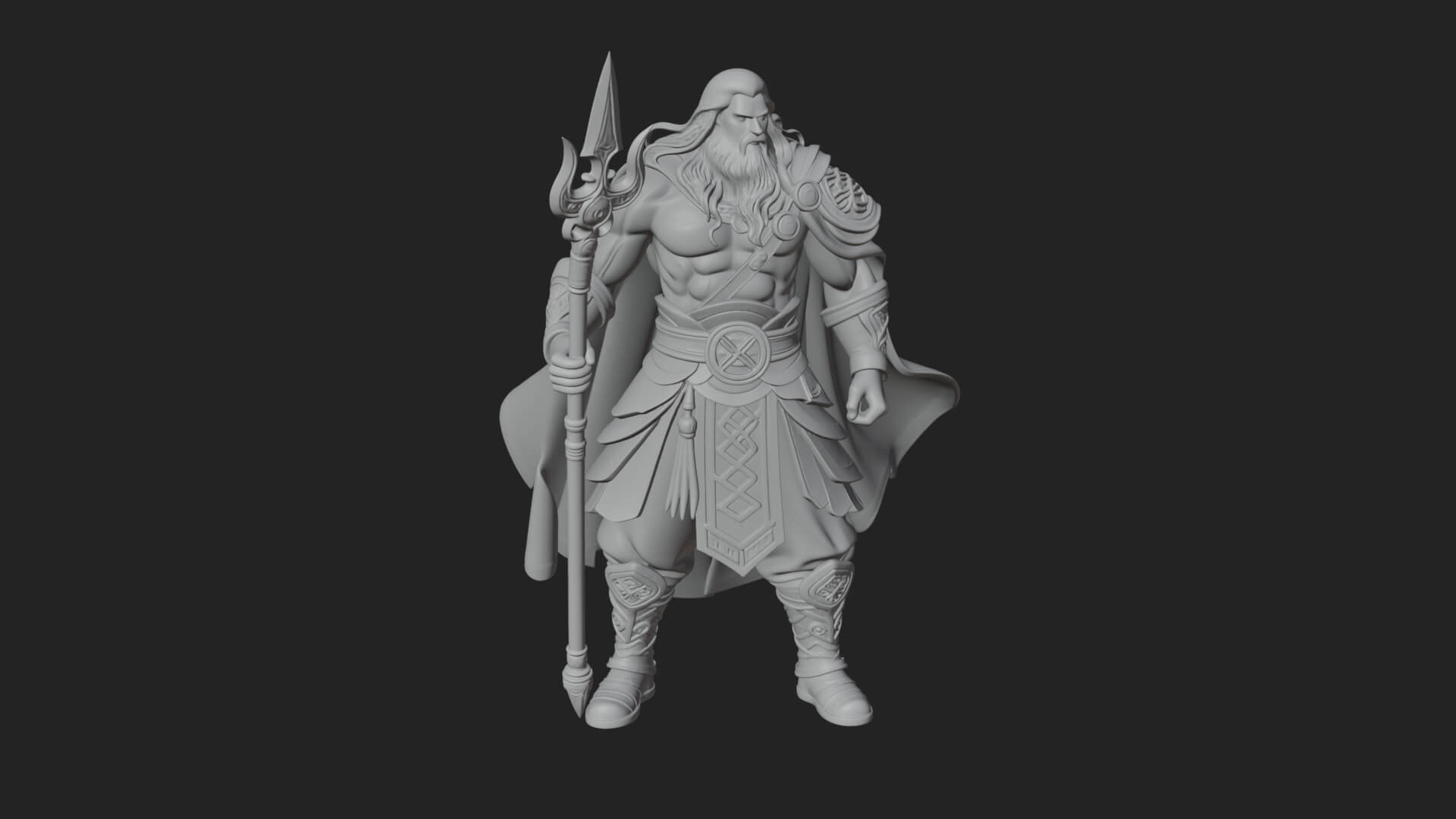 Odin with Spear Statue Design 19 3D Print Model 3D Model