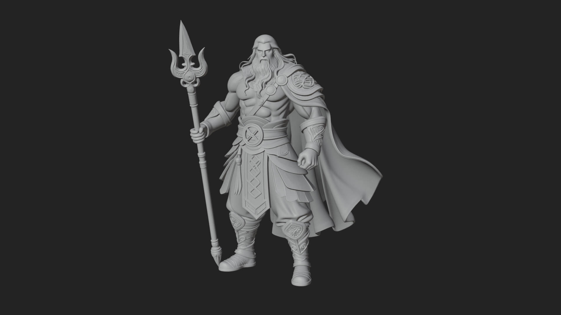 Odin with Spear Statue Design 19 3D Print Model 3D Model