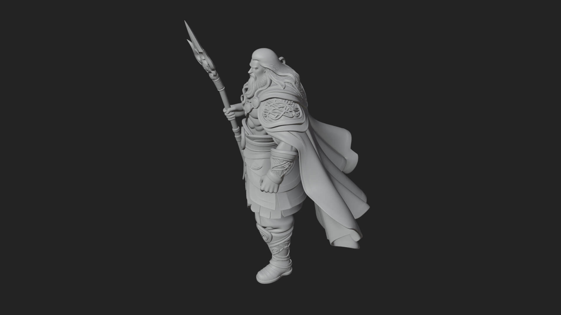 Odin with Spear Statue Design 19 3D Print Model 3D Model