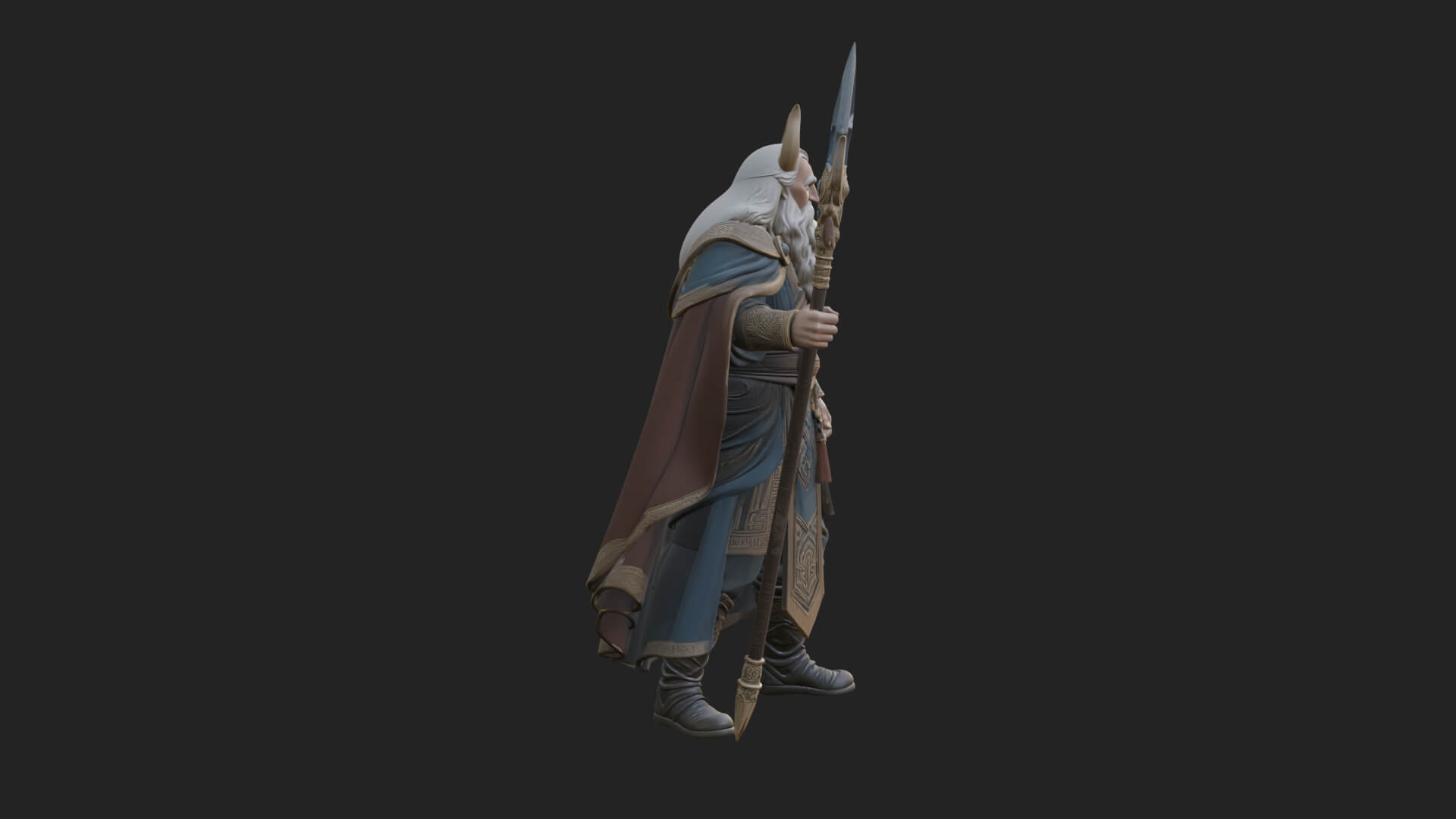 Odin with Spear Statue Design 20 3D Print Model 3D Model