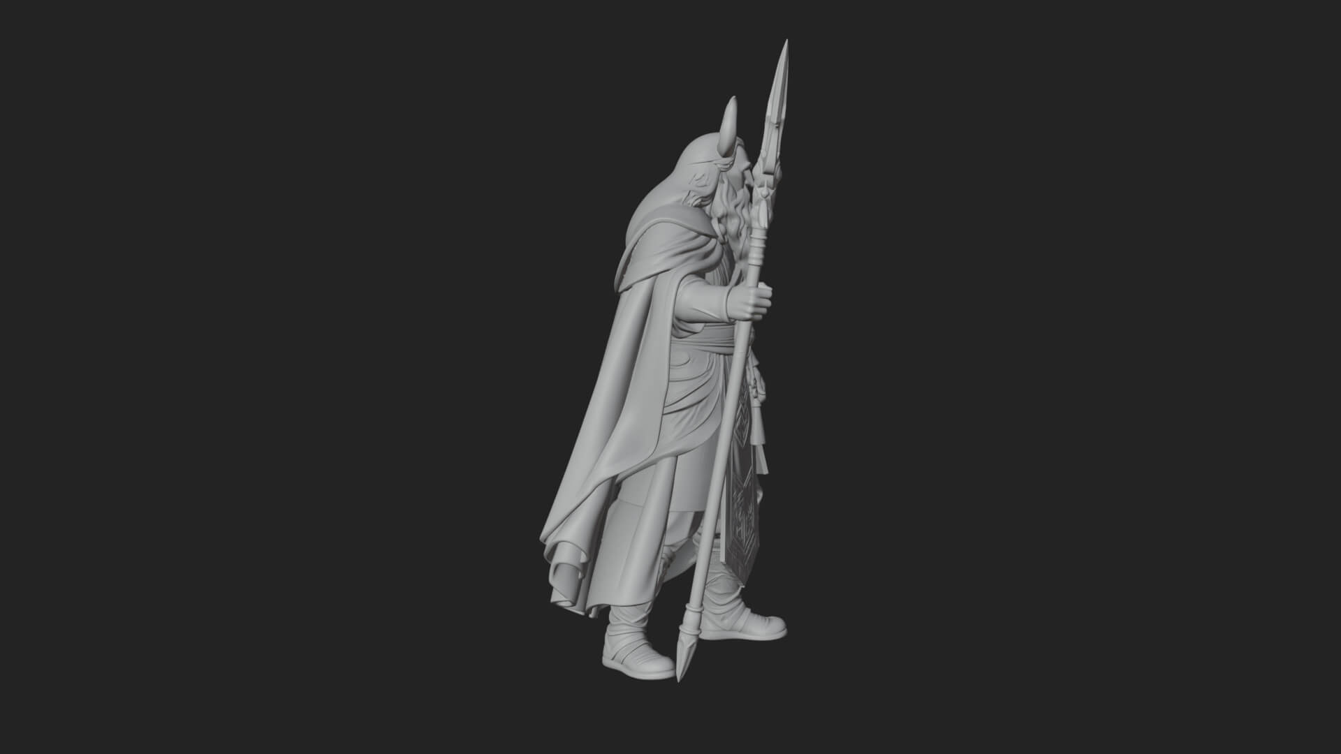 Odin with Spear Statue Design 20 3D Print Model 3D Model