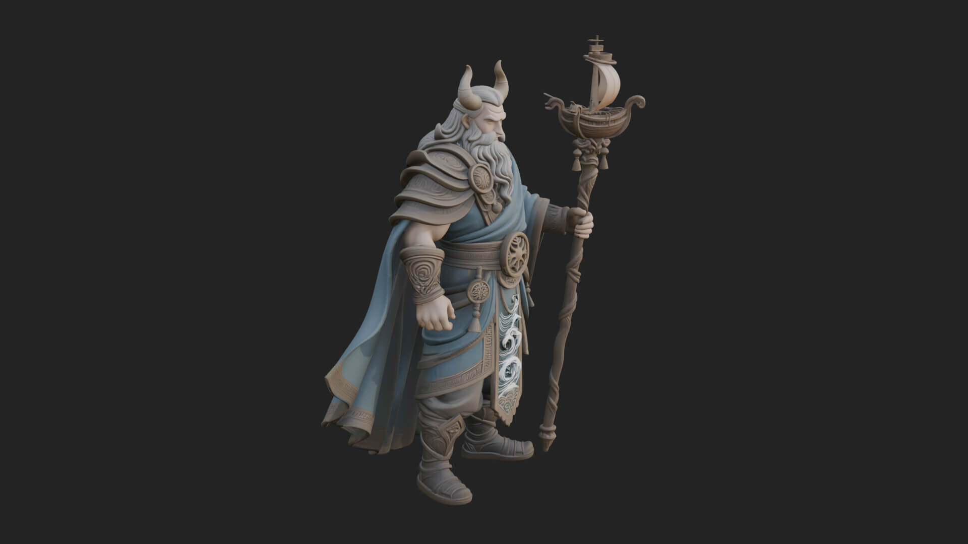 Odin with Spear Statue Design 8 3D Print Model 3D Model