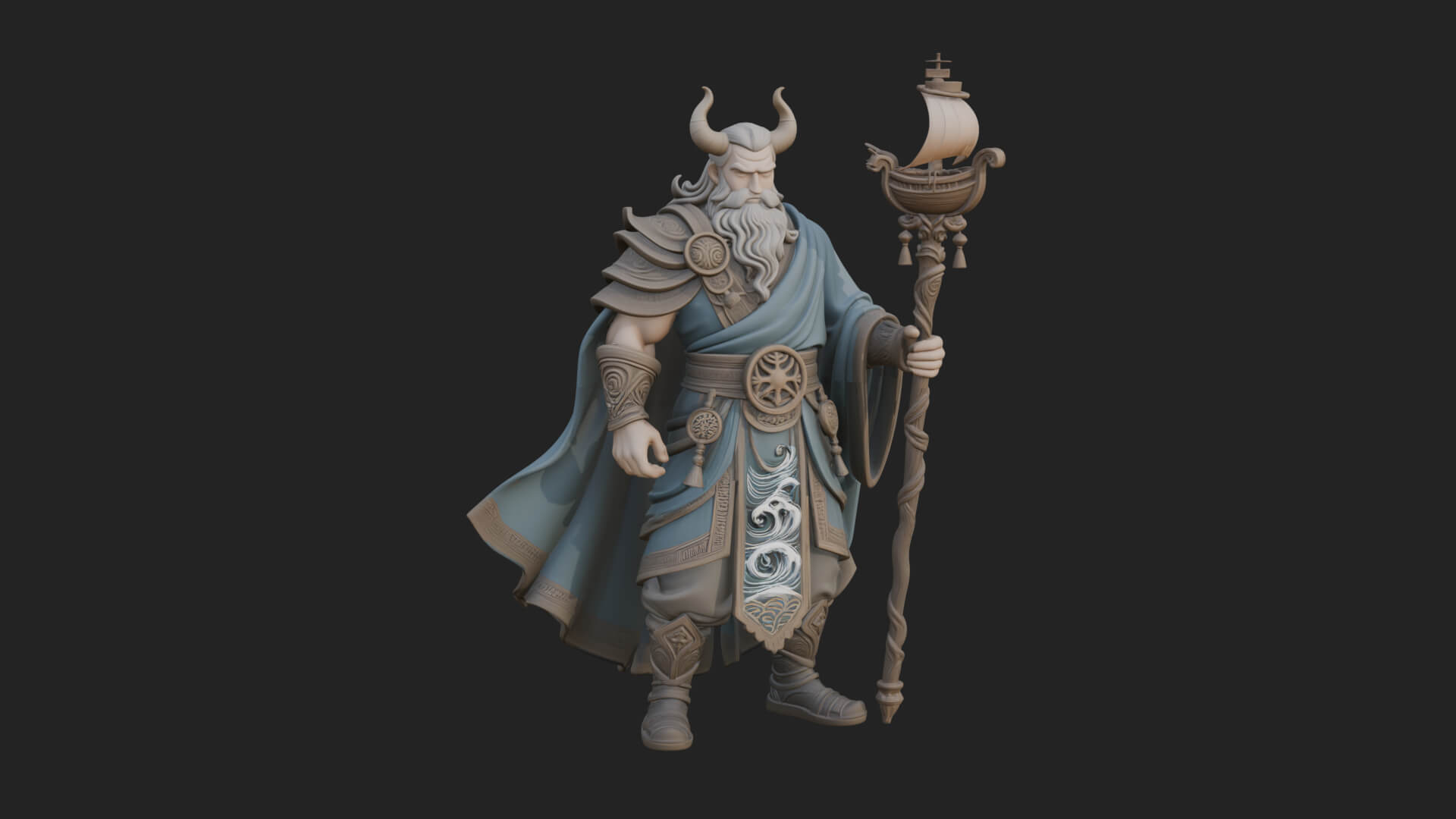 Odin with Spear Statue Design 8 3D Print Model 3D Model
