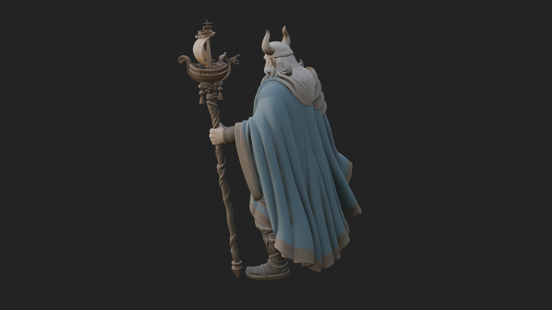 Odin with Spear Statue Design 8 3D Print Model 3D Model
