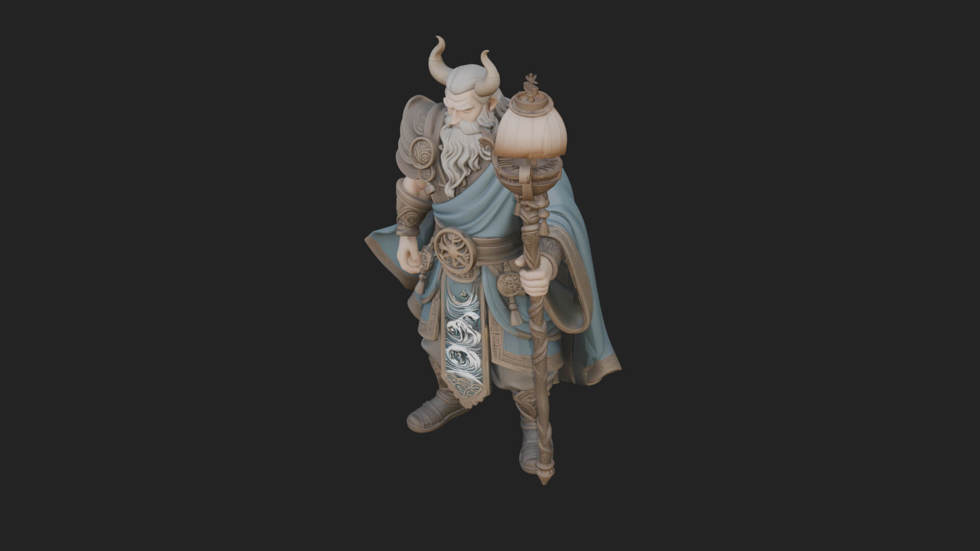 Odin with Spear Statue Design 8 3D Print Model 3D Model