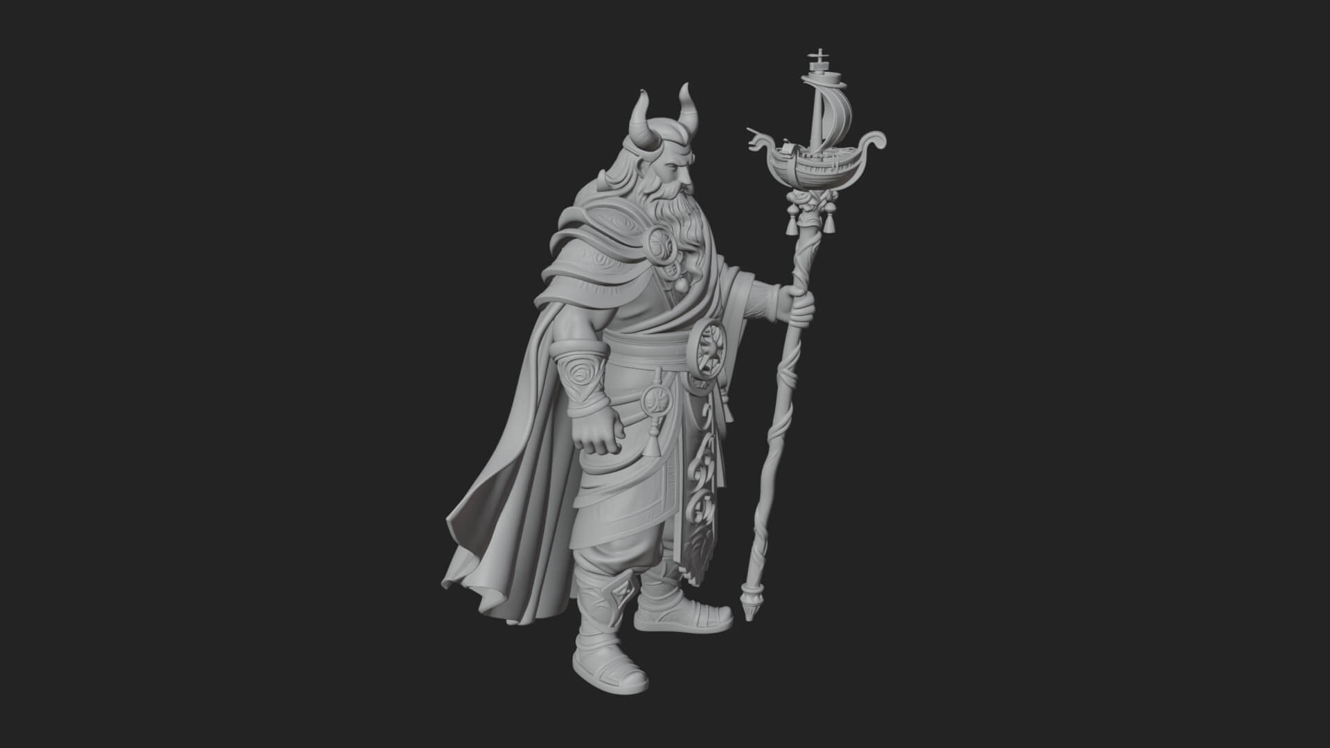 Odin with Spear Statue Design 8 3D Print Model 3D Model