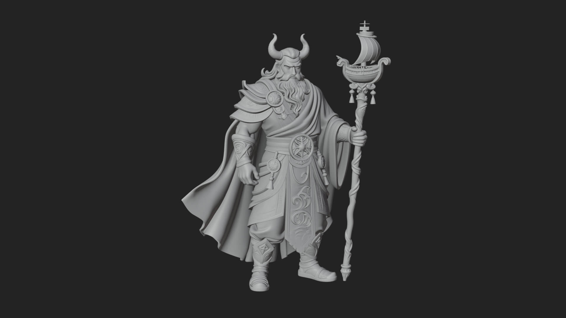 Odin with Spear Statue Design 8 3D Print Model 3D Model