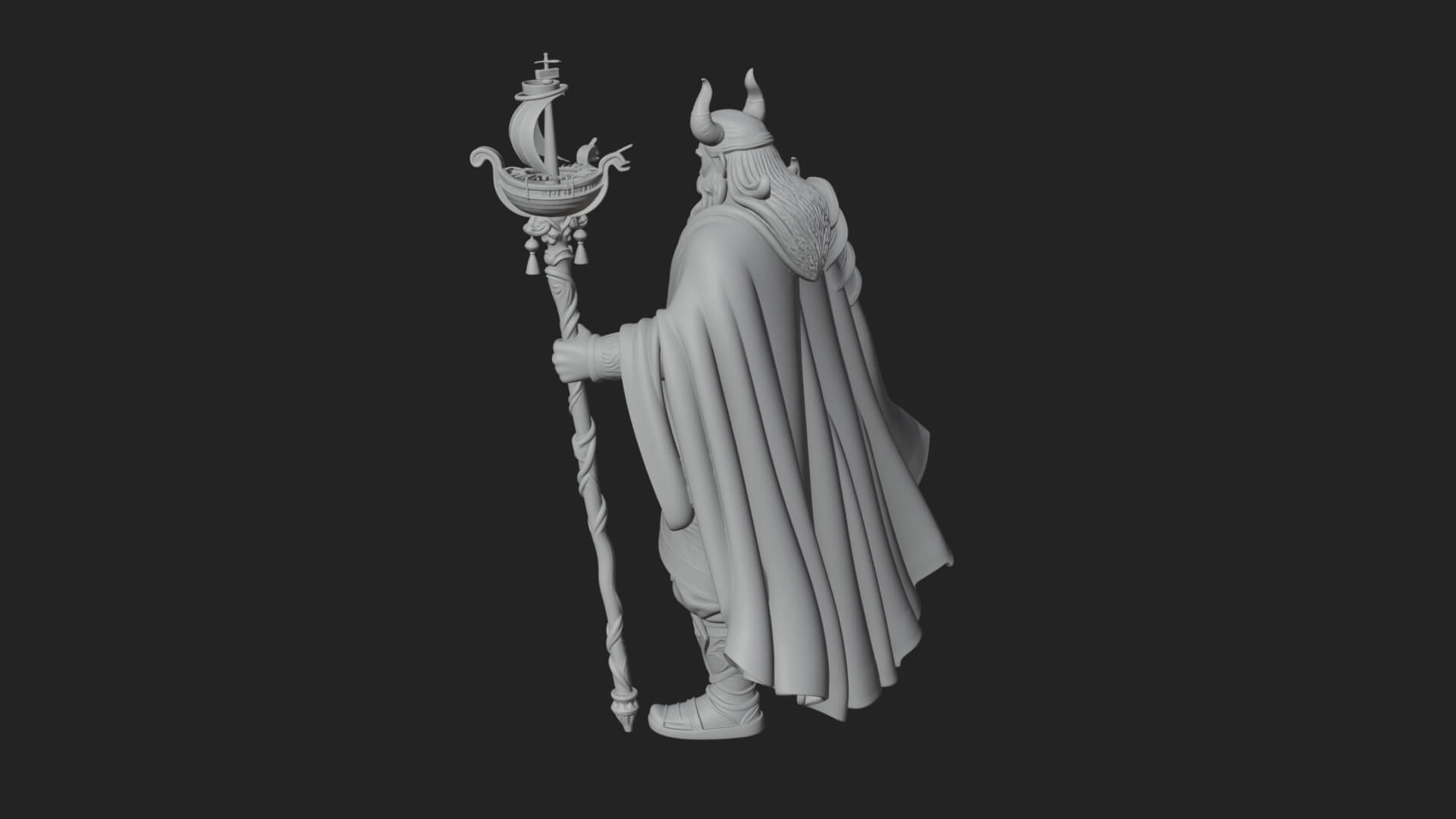 Odin with Spear Statue Design 8 3D Print Model 3D Model