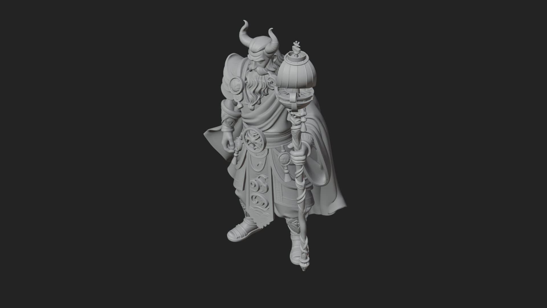 Odin with Spear Statue Design 8 3D Print Model 3D Model