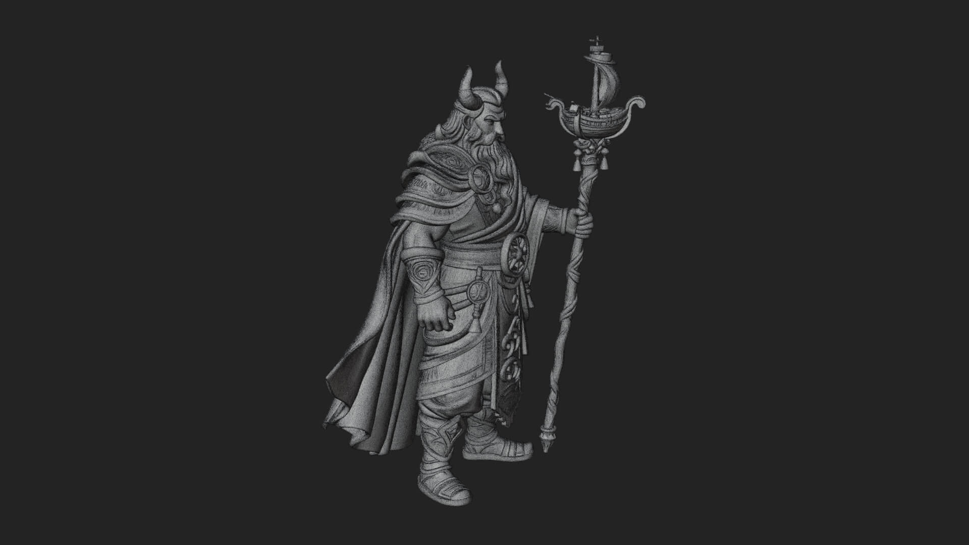 Odin with Spear Statue Design 8 3D Print Model 3D Model