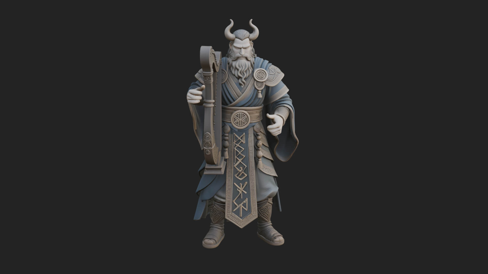 Odin with Spear Statue Design 9 3D Print Model 3D Model