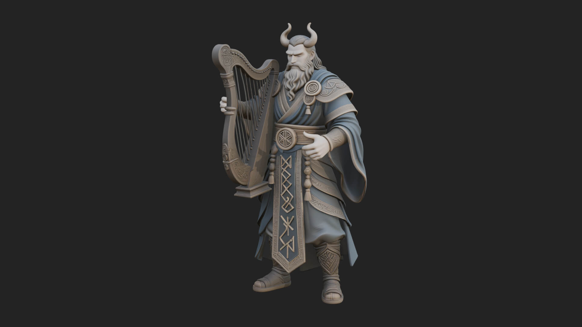 Odin with Spear Statue Design 9 3D Print Model 3D Model