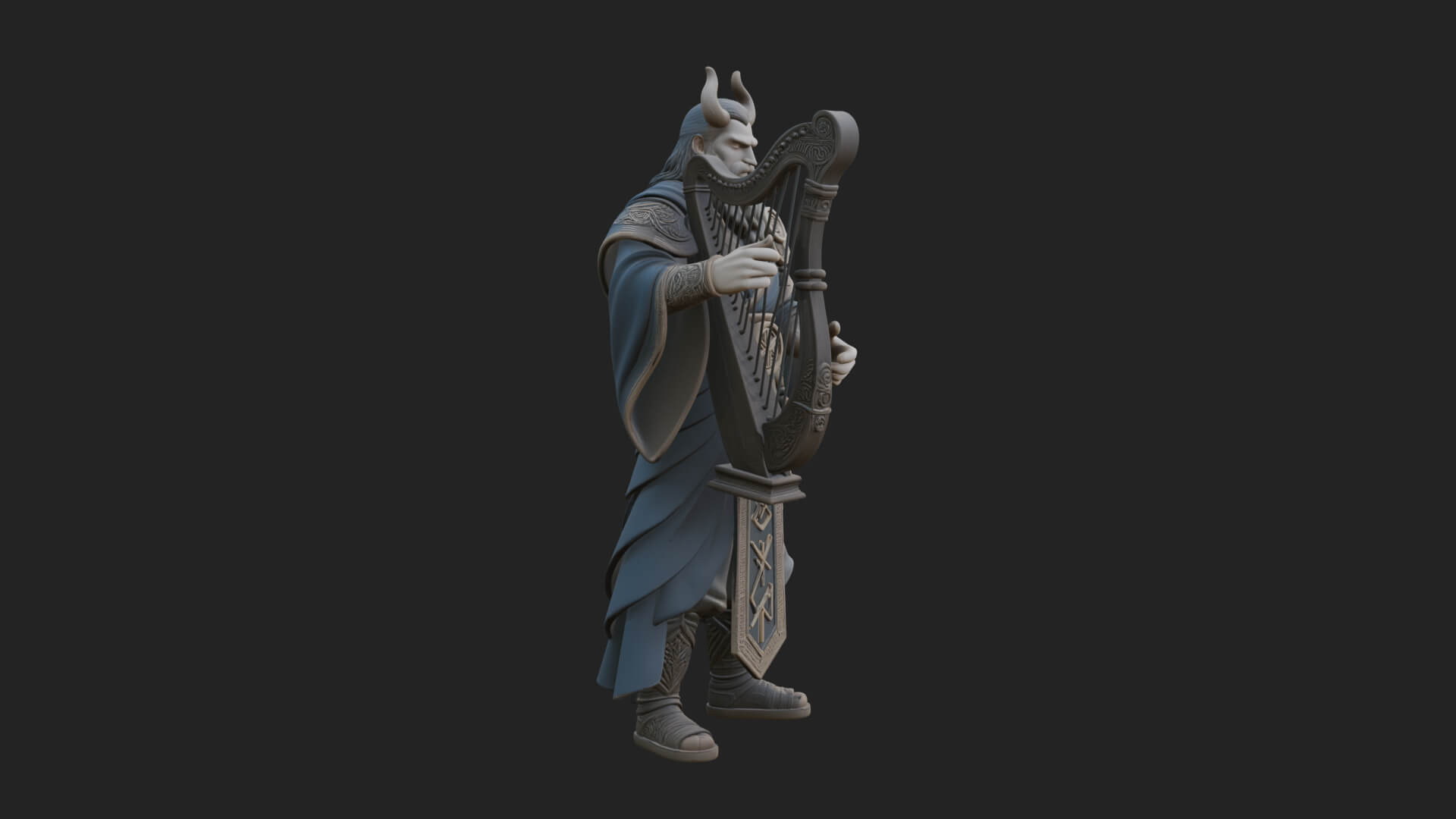 Odin with Spear Statue Design 9 3D Print Model 3D Model