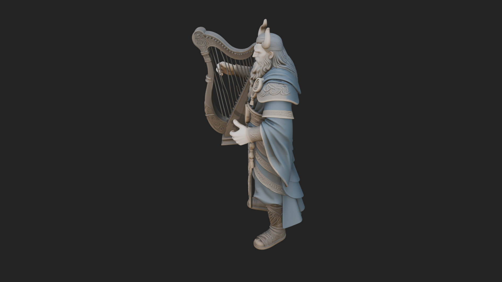 Odin with Spear Statue Design 9 3D Print Model 3D Model