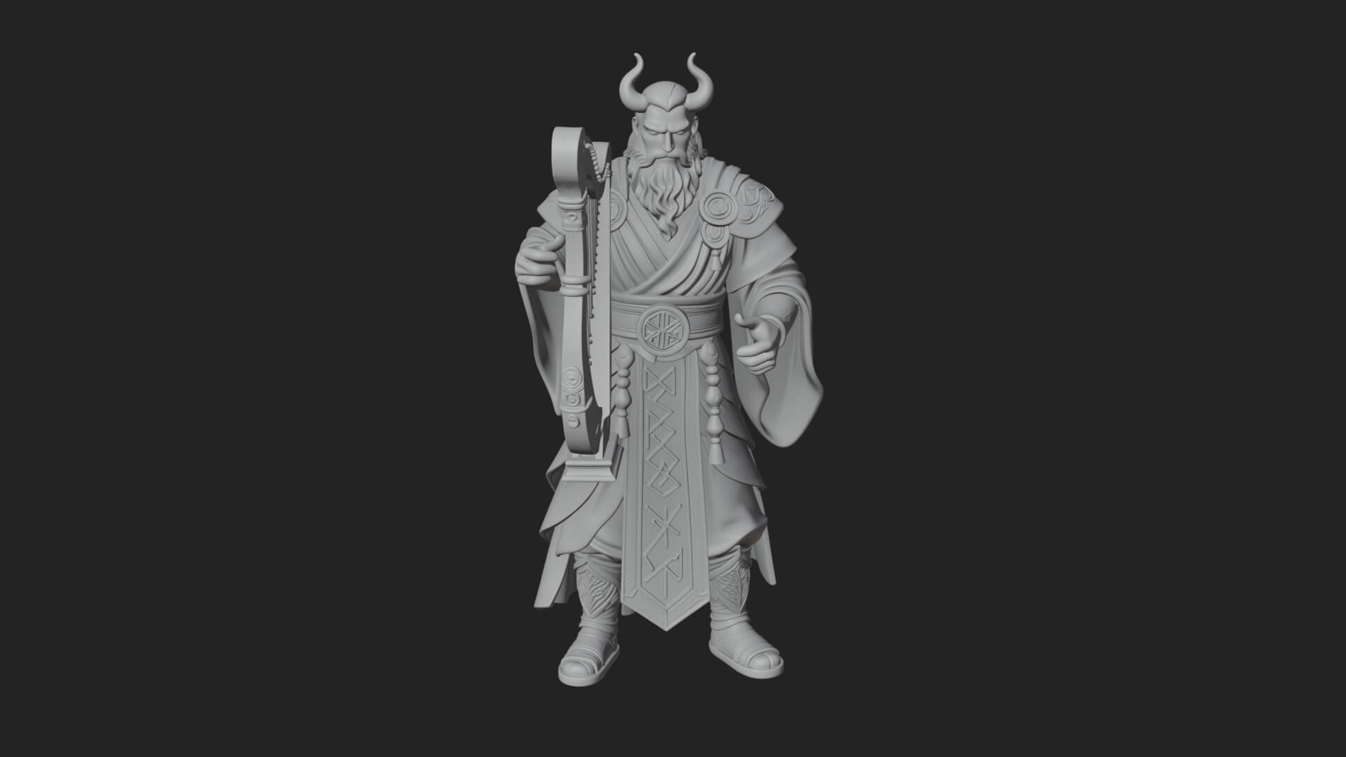 Odin with Spear Statue Design 9 3D Print Model 3D Model