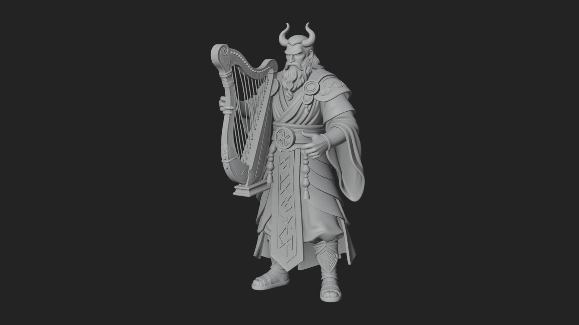 Odin with Spear Statue Design 9 3D Print Model 3D Model