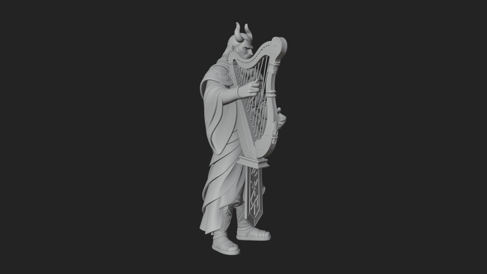 Odin with Spear Statue Design 9 3D Print Model 3D Model