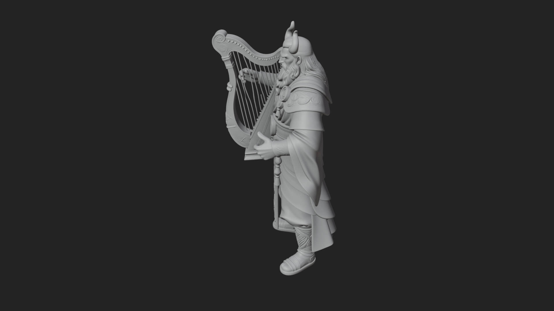 Odin with Spear Statue Design 9 3D Print Model 3D Model