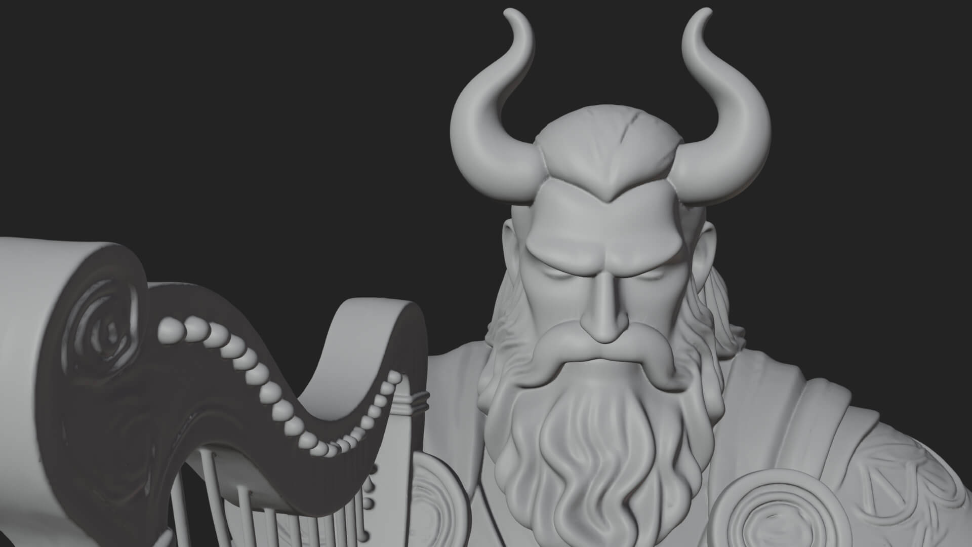 Odin with Spear Statue Design 9 3D Print Model 3D Model