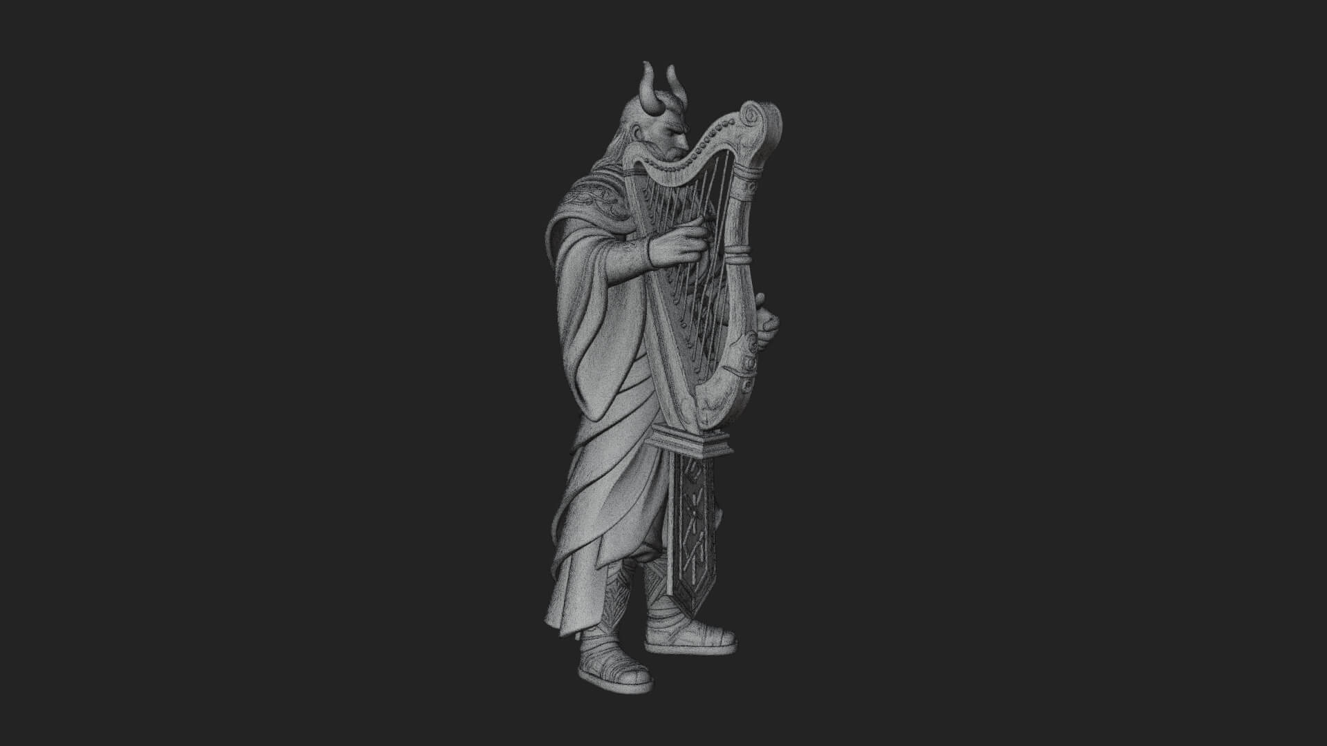 Odin with Spear Statue Design 9 3D Print Model 3D Model